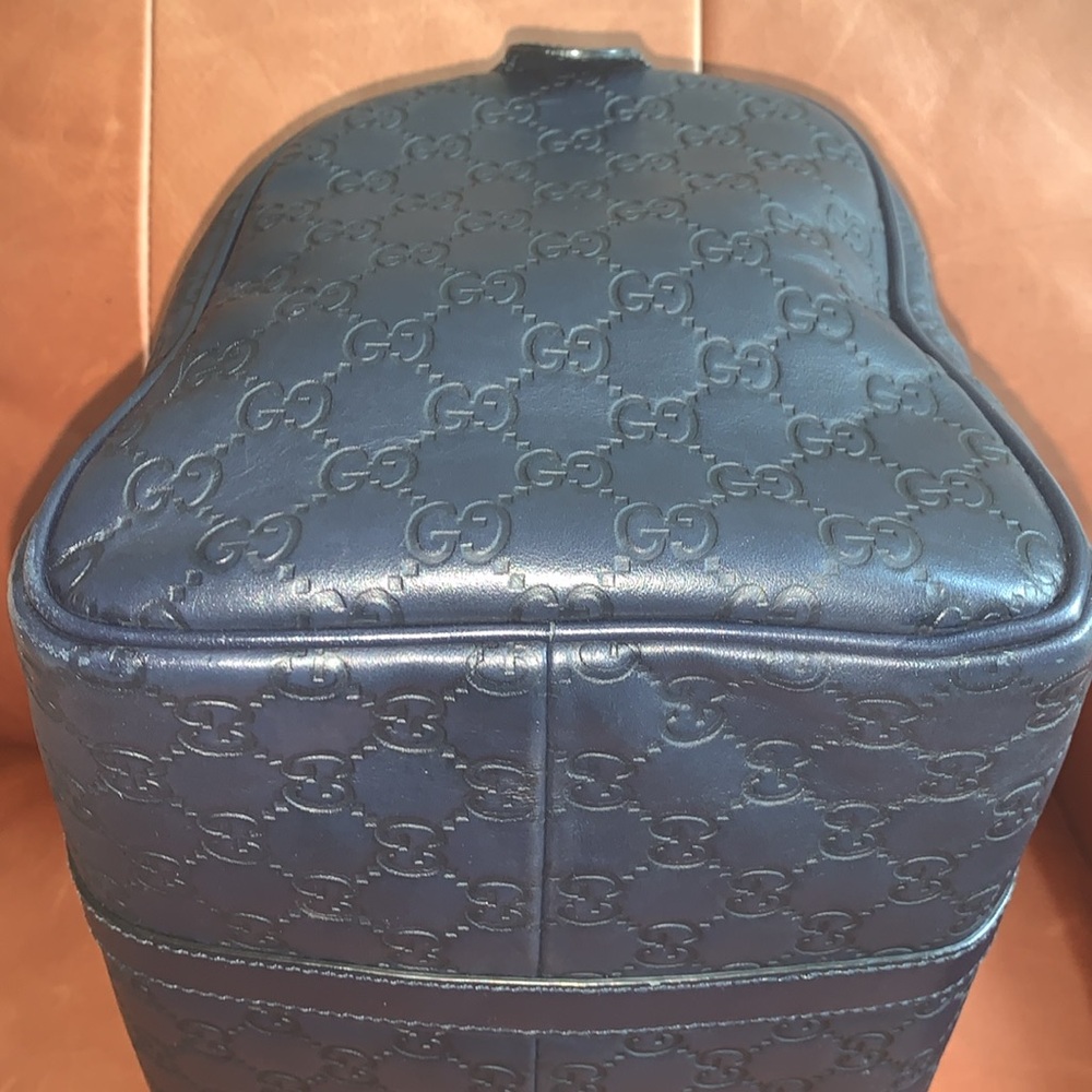 💙Beautiful Authentic GUCCI Guccissima Navy Boston Bag💙💙 - Picture 6 of 13
